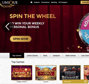 unique casino screenshot