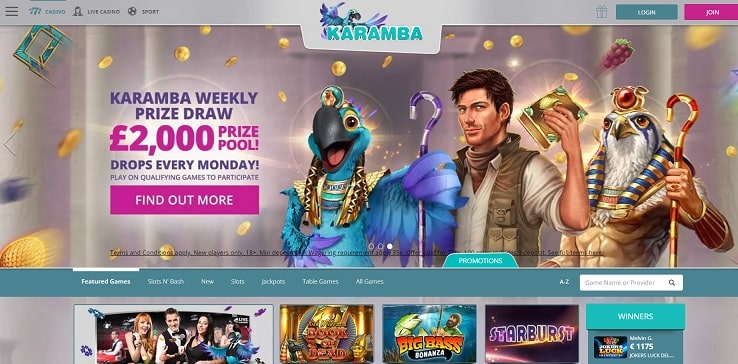 Karamba desktop homepage from the June 2022 review archive