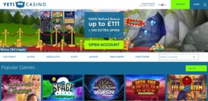 Yeti Casino Website
