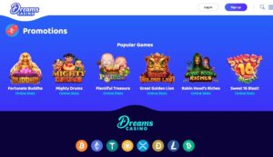 Dreams Casino sister sites homepage