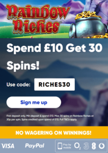 Mr Q Rainbow Riches Offer