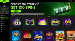 888 Casino sister sites screenshot