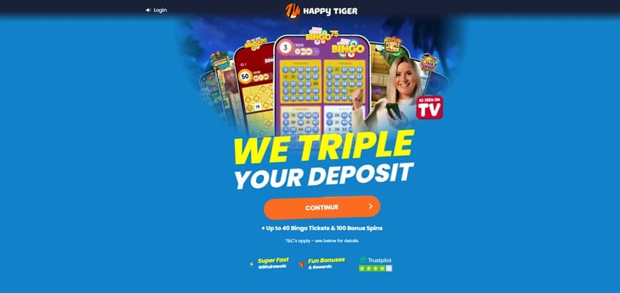 Happy Tiger homepage screenshot