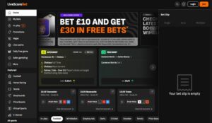 LiveScoreBet sister sites screenshot