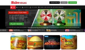 Sun Vegas sister sites screenshot