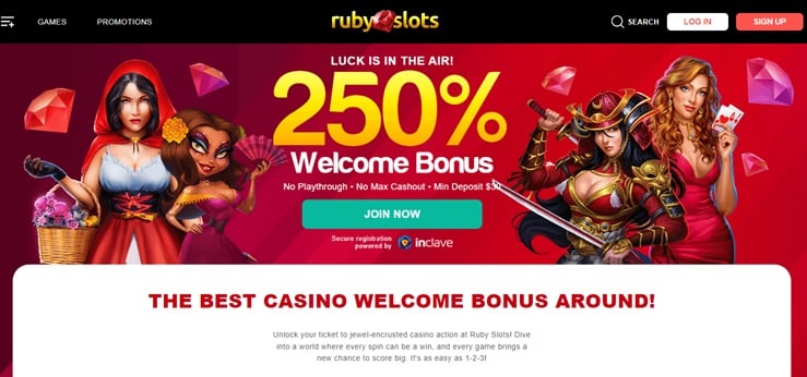 ruby slots sister sites screenshot