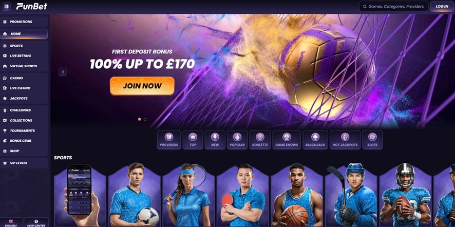 Funbet sister sites screenshot