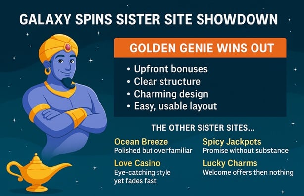 Galaxy Spins sister sites comparison
