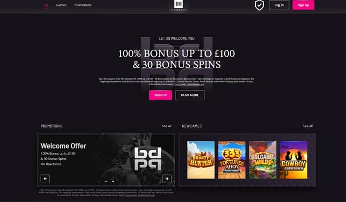 PlayGrand Casino sister sites screenshot