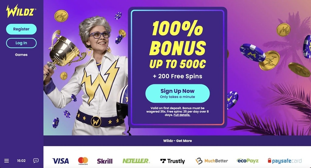 Wildz Casino sister sites screenshot
