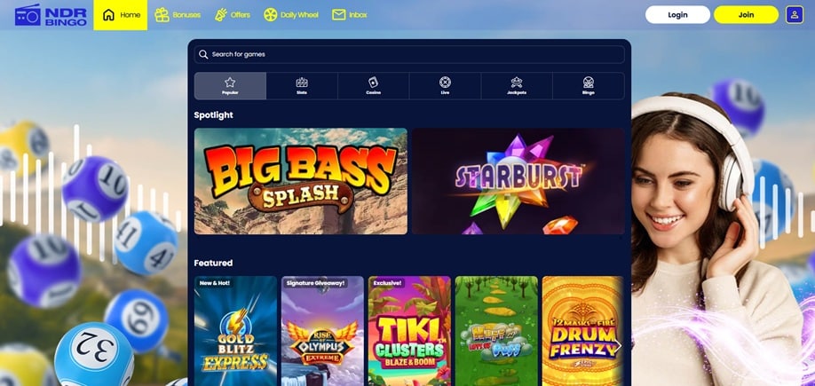 NDR Bingo sister sites screenshot