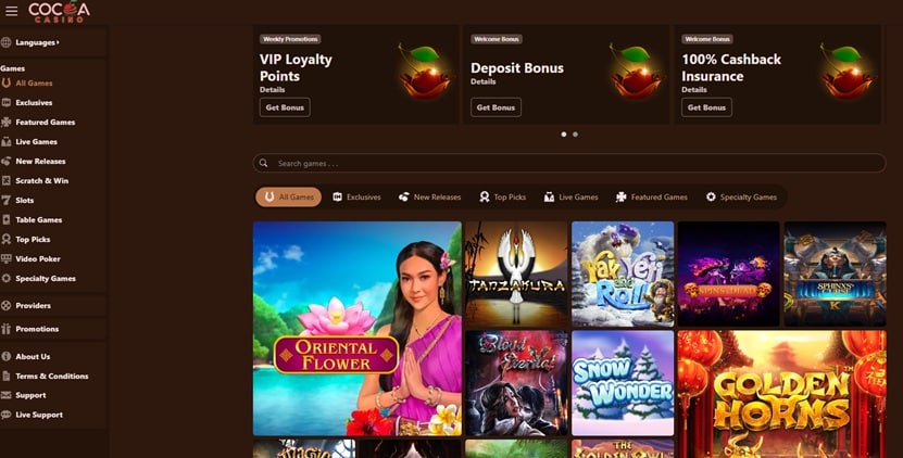 Cocoa Casino sister sites review