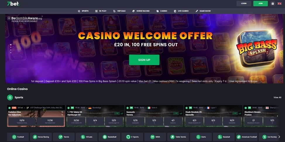 7bet sister sites screenshot