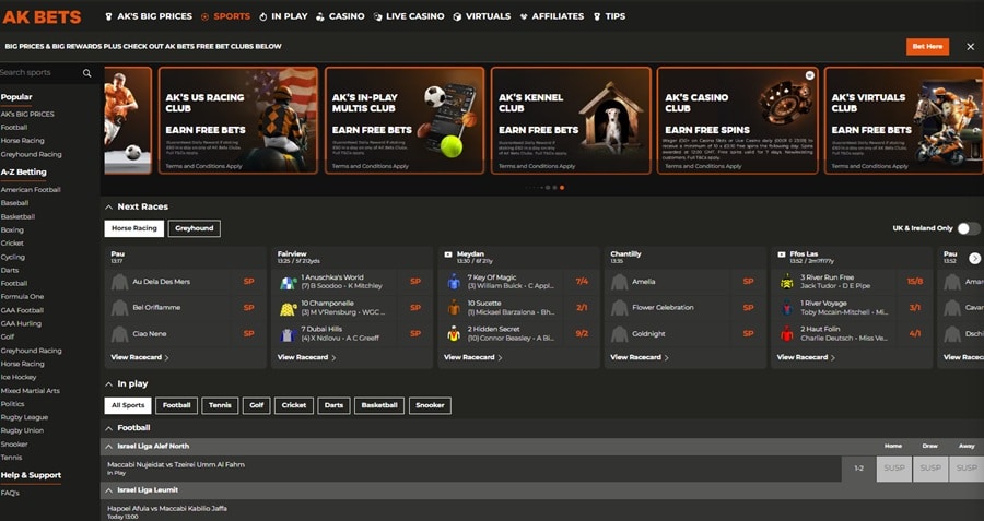 AK Bets sister sites screenshot