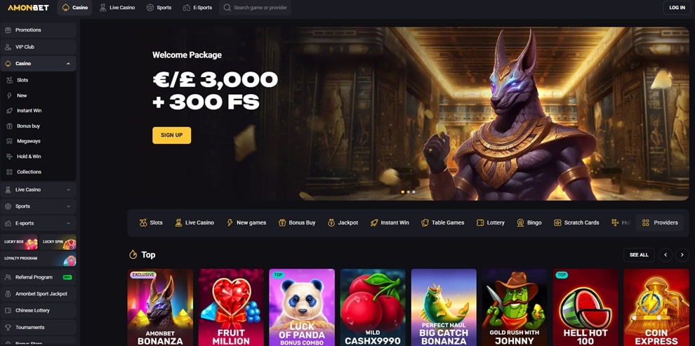 Amonbet sister sites screenshot