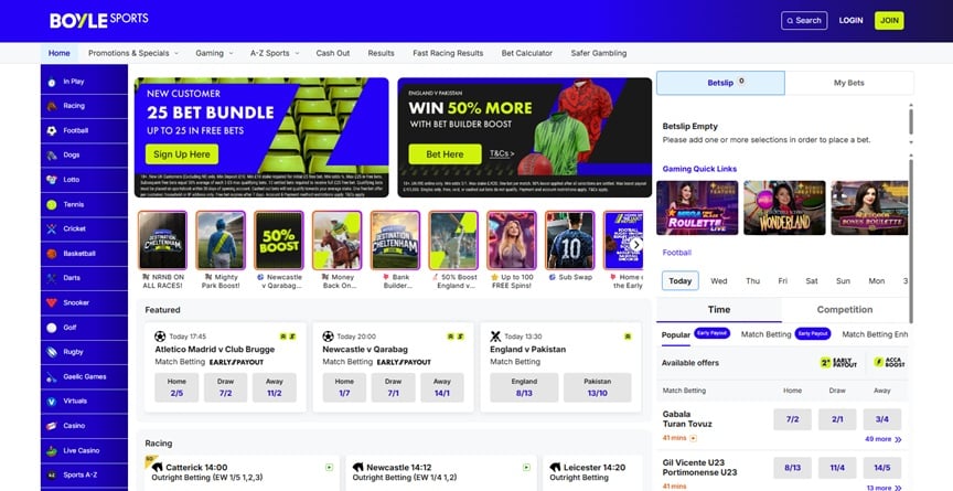 BoyleSports sister sites screenshot