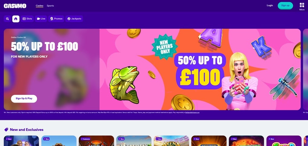 Casumo sister sites screenshot