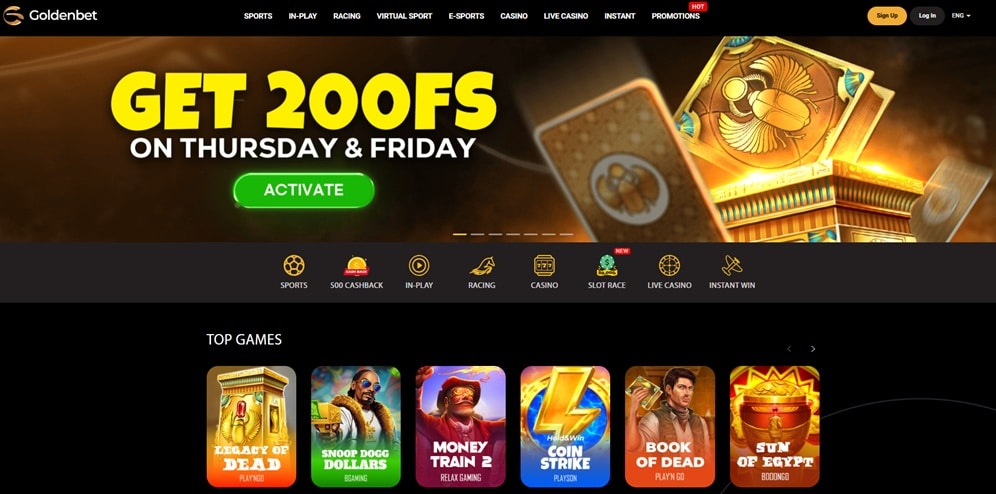 Goldenbet sister sites homepage