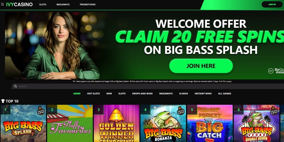 Ivy Casino sister sites screenshot