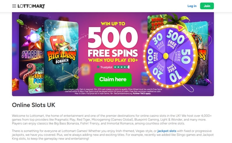 Lottomart sister sites screenshot