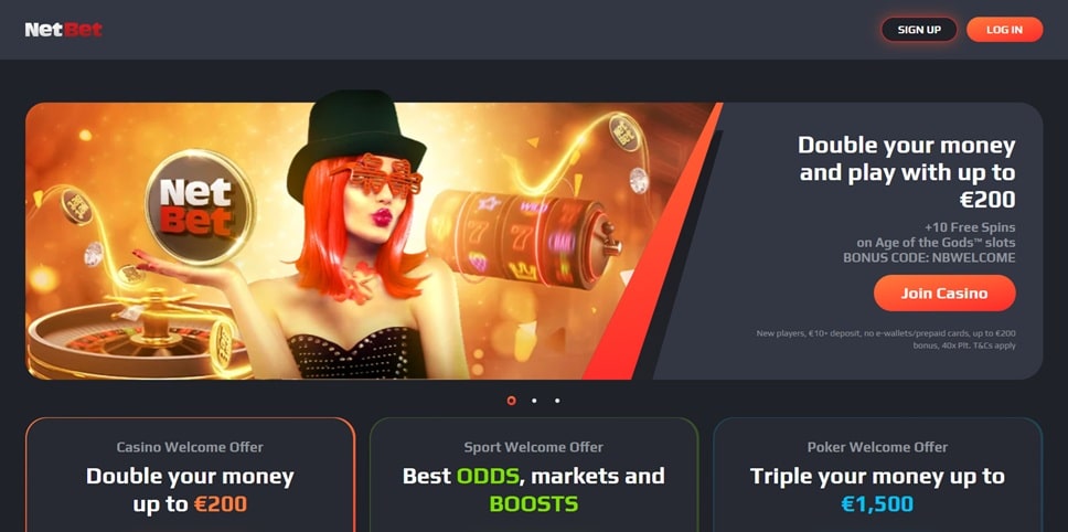 NetBet sister sites screenshot