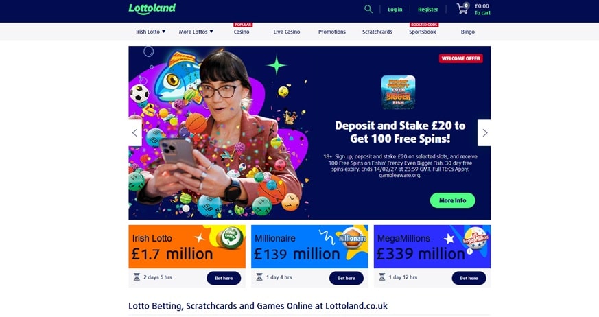 lottoland sister sites screenshot