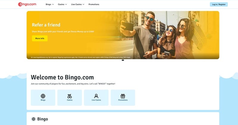 bingo.com sister sites screenshot