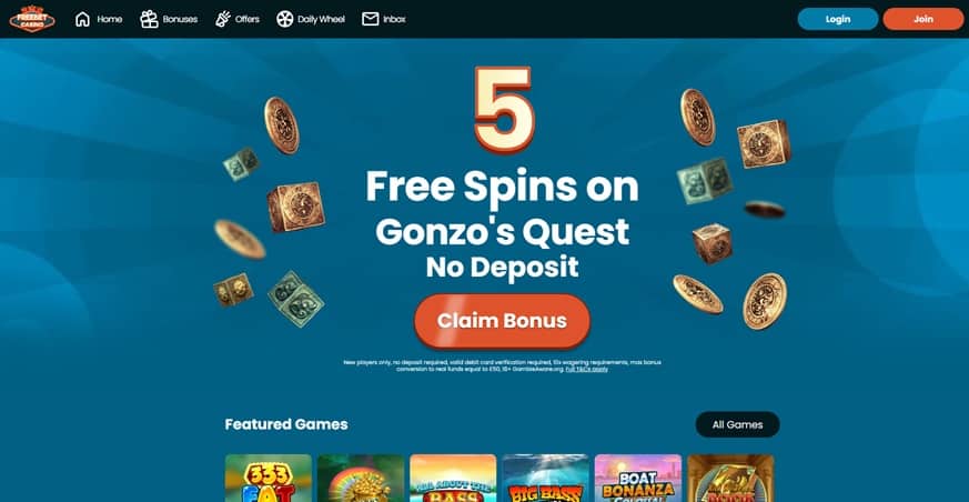 freebet casino sister sites screenshot