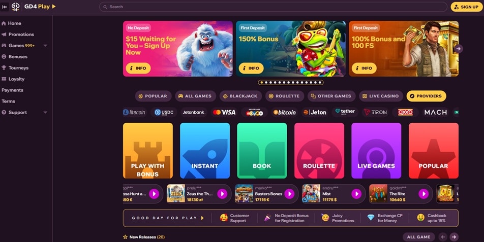 gdf play sister sites screenshot