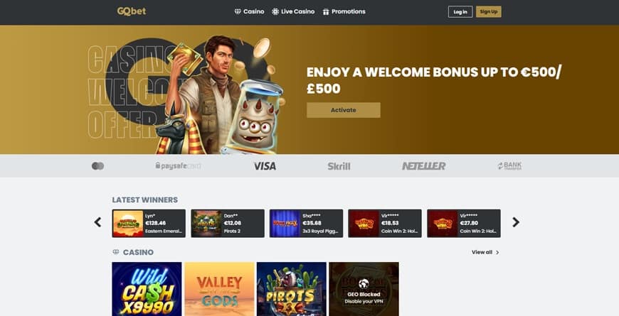 gqbet sister sites screenshot