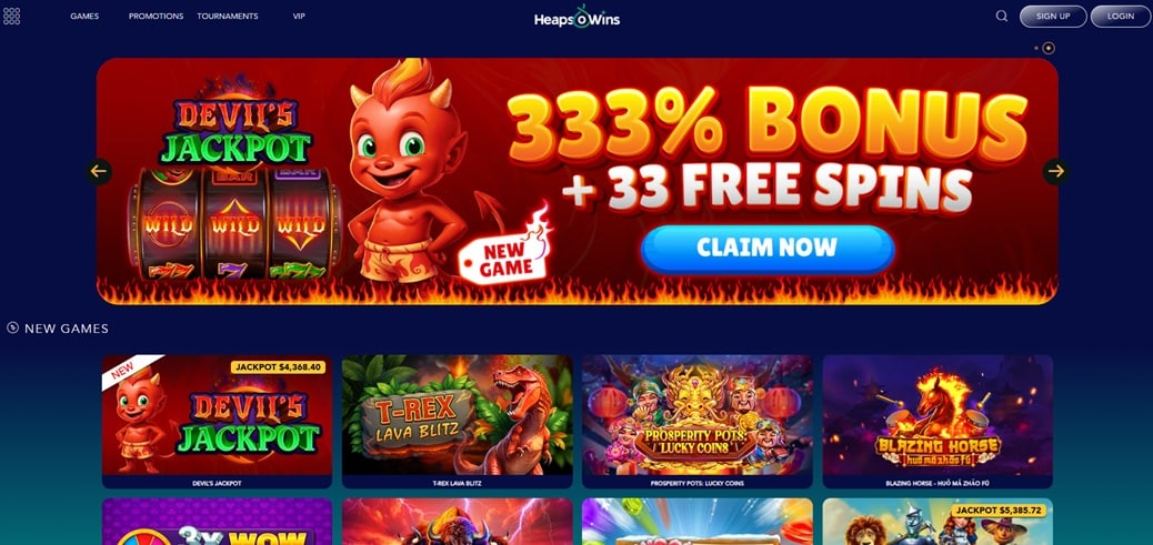 heaps o wins sister sites screenshot