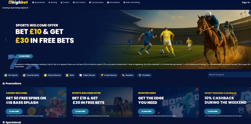 highbet sister sites screenshot