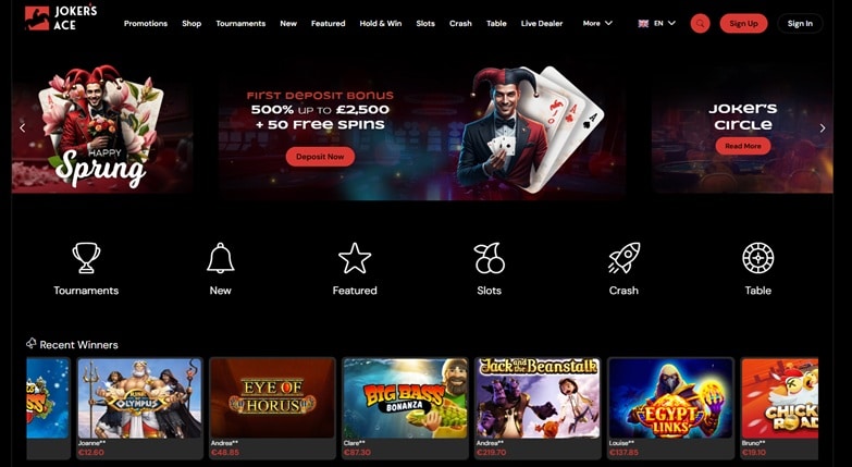 jokers ace sister sites screenshot