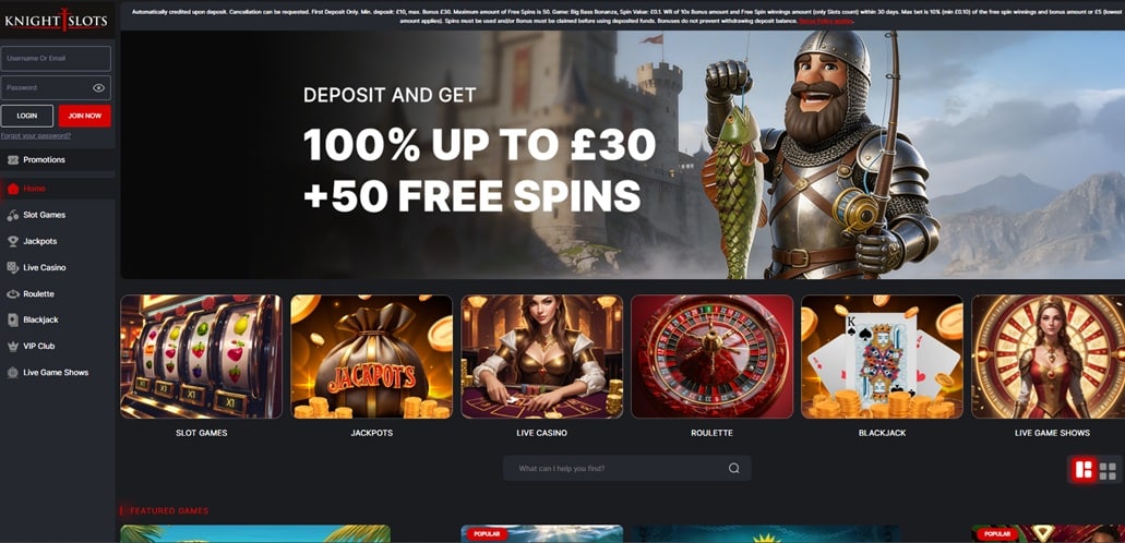 knight slots sister sites screenshot