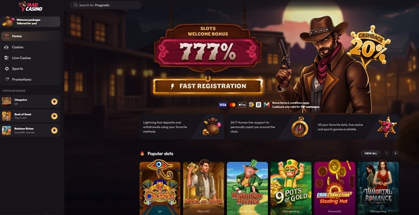 mad casino sister sites screenshot