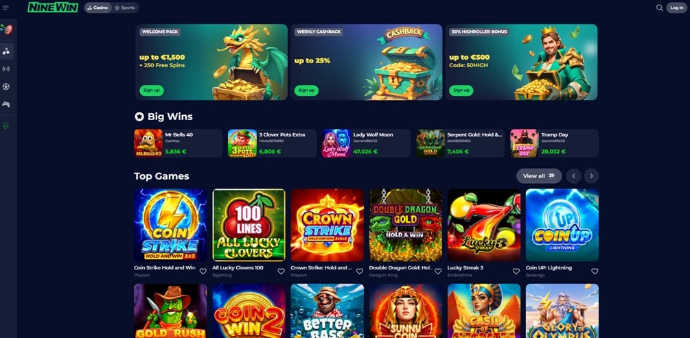 ninewin sister sites screenshot