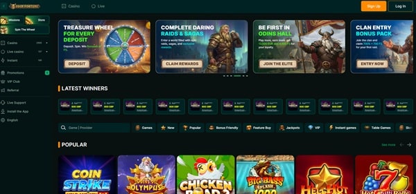 odin fortune sister sites homepage