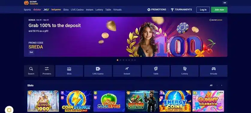 olymp casino sister sites screenshot