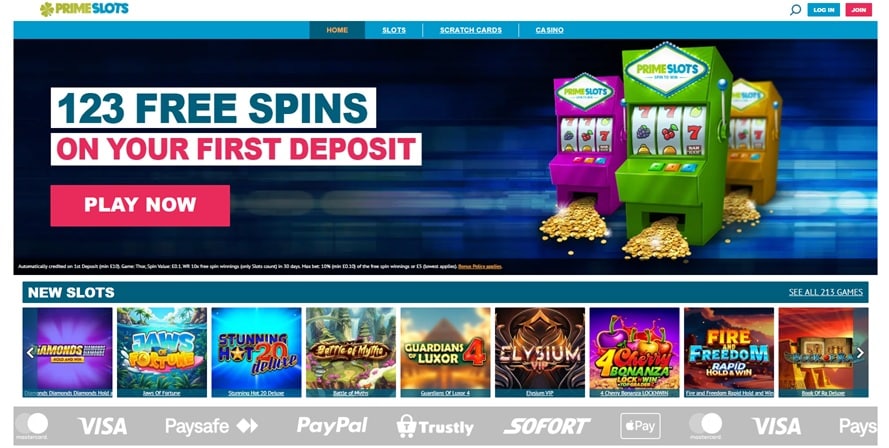 prime slots sister sites screenshot