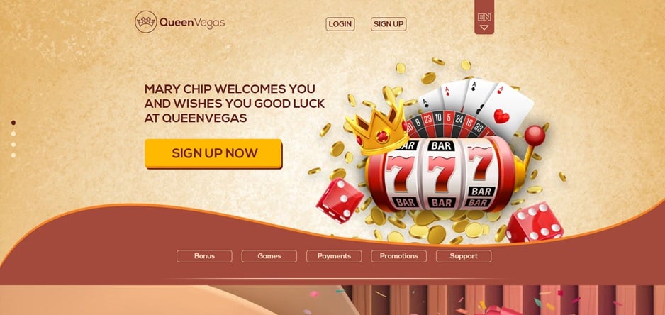 queen vegas sister sites screenshot