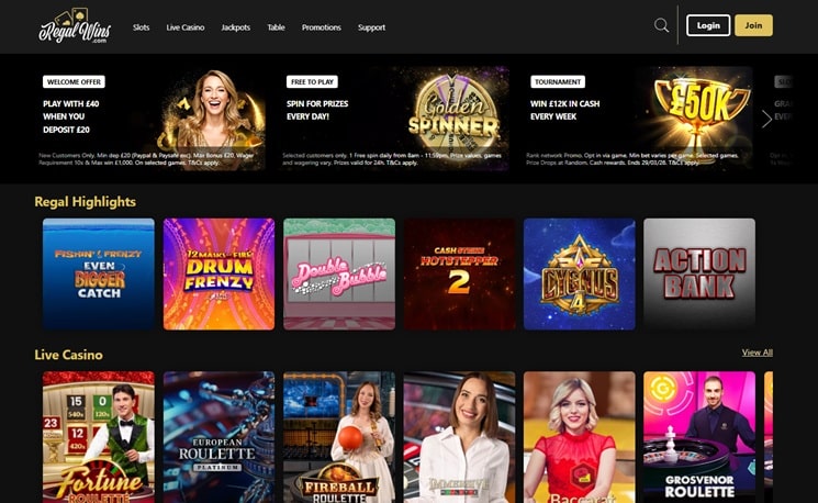 regal wins sister sites screenshot