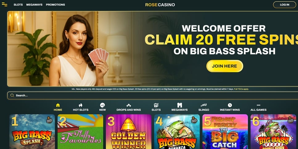 rose casino sister sites screenshot