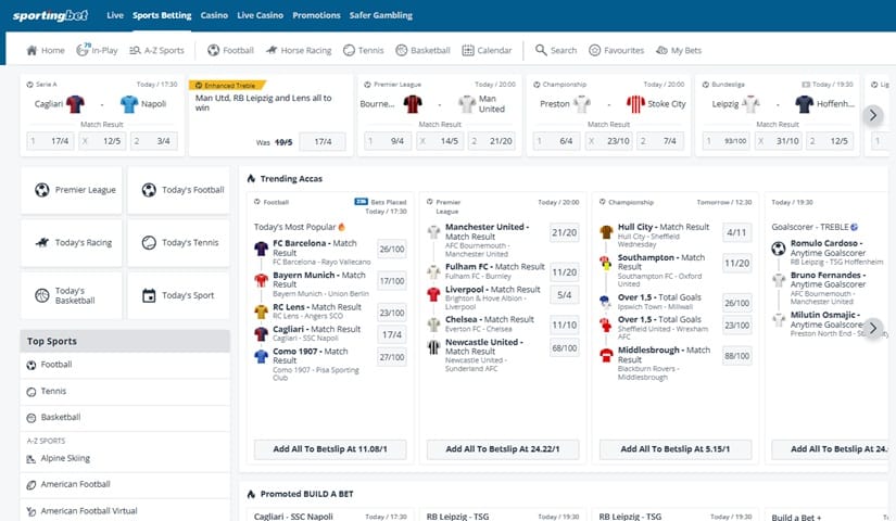 sportingbet sister sites screenshot