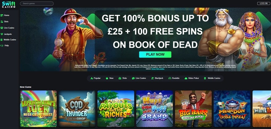swift casino sister sites screenshot