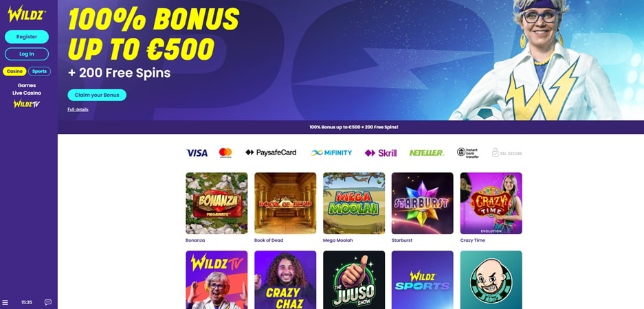 wildz sister sites screenshot