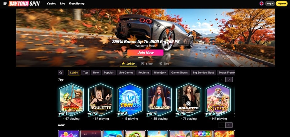daytona spin sister sites screenshot