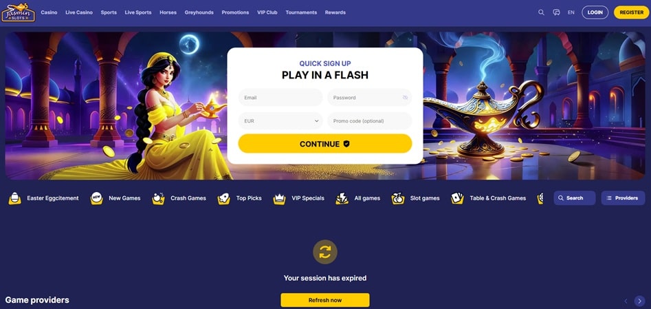 jasmin slots sister sites screenshot