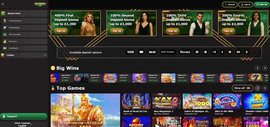 megaways vip sister sites screenshot