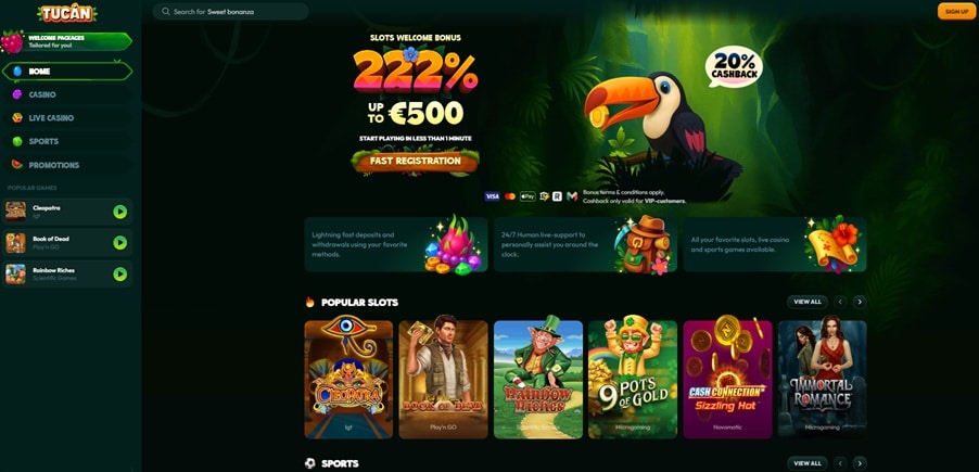 tucan casino sister sites screenshot
