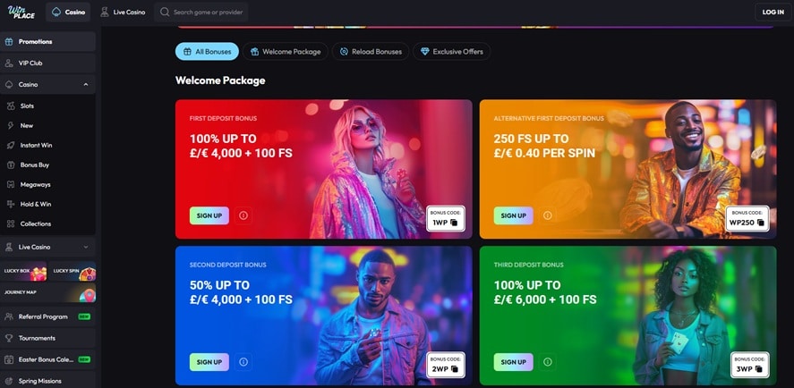 win place sister sites screenshot